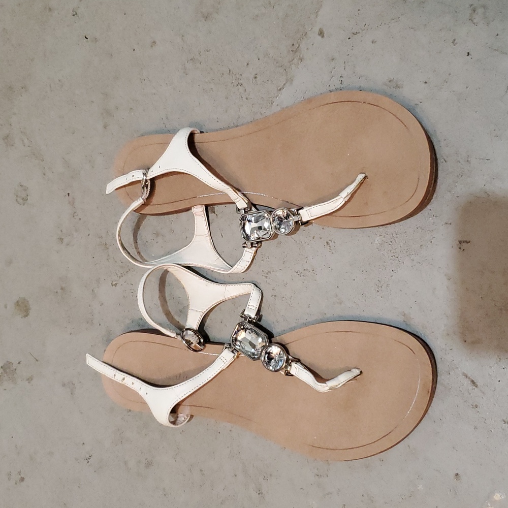 Kelly & Katie White Jewel Sandals